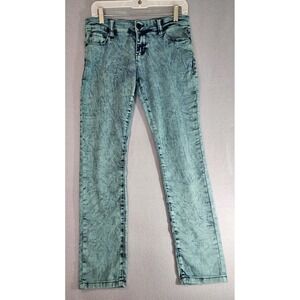 Pearl Jean's Women's Blue Acid Wash Print Denim Girlfriend Jeans Size 9/ 28 X 29
